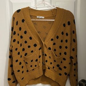 Madewell Mustard Polka Dot Sweater